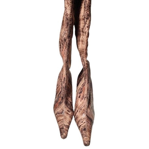 Luichiny Stiletto Faux Snakeskin Side Zip Boots Size 7.5 City Chic Hit And Miss - Picture 3 of 14